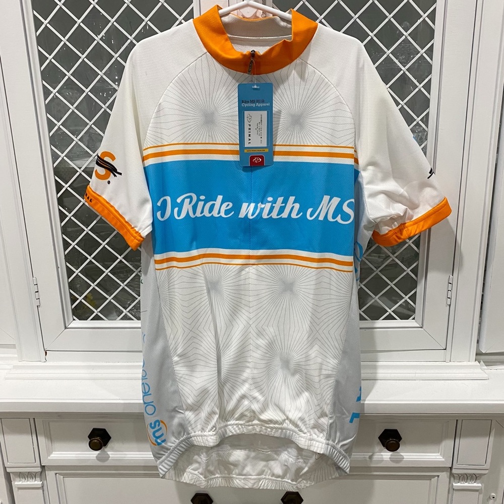 Primal Cycling "I Ride with MS" 2014 Bike Raglan Jersey Top NWT Sz XS Sport Cut